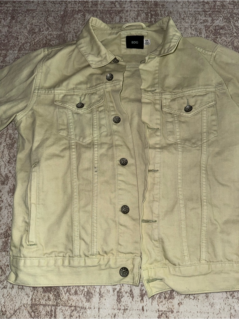 BDG Light green Denim Jacket with Button-Front